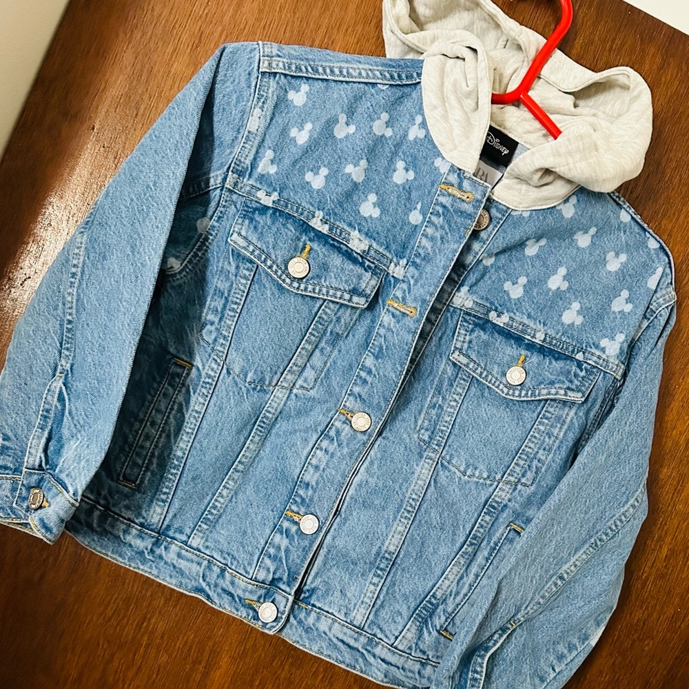 ZARA Mickey Mouse Hooded denim Jacket - Picture 5 of 7